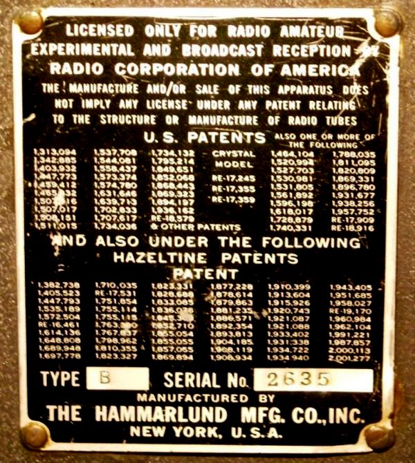 Radio receiver Hammarlund SP-100X Super-Pro Hammarlund SP-100X Super-Pro radio is an all-wave radio center receiver. Production company Hammarlund USA.